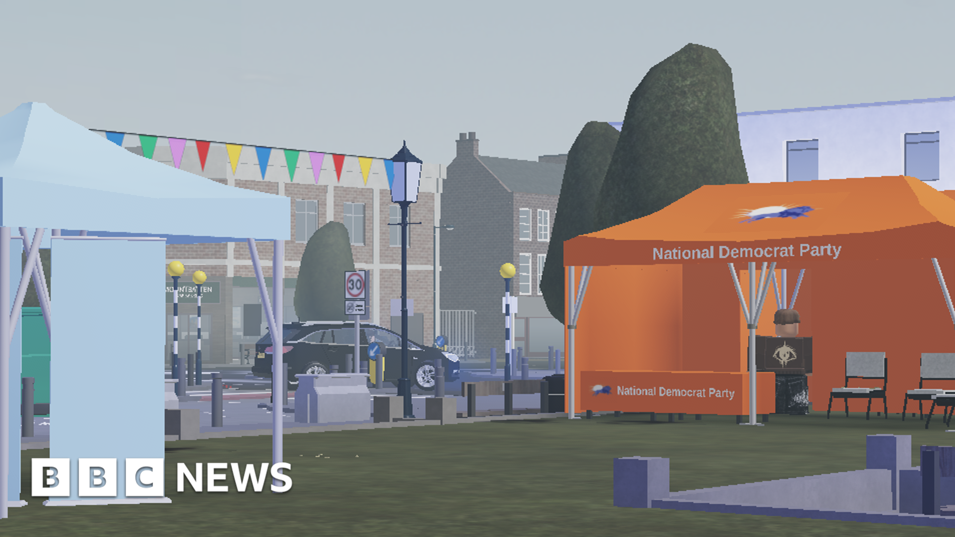 Temporary tents setup at King Edward Square ahead of general election